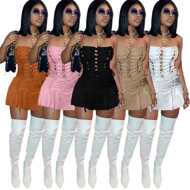 Urban Fashion Sexy Cutout Eyelet Sleeveless Dress