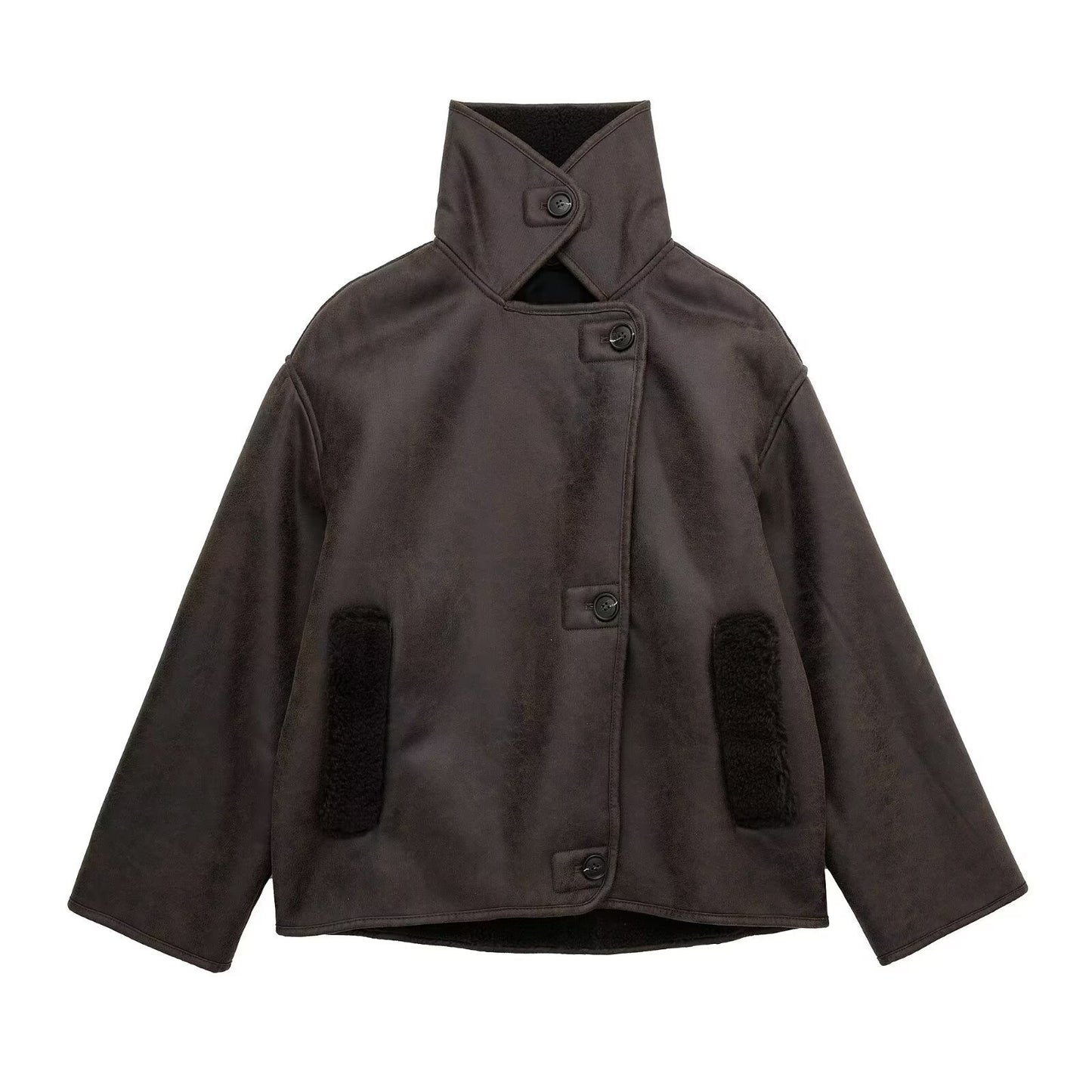 Artificial Lamb Fur Lapel Integrated Double-sided Jackets