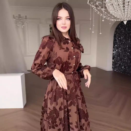 Women's Autumn French Hepburn Style Fashion Jacquard Clothing