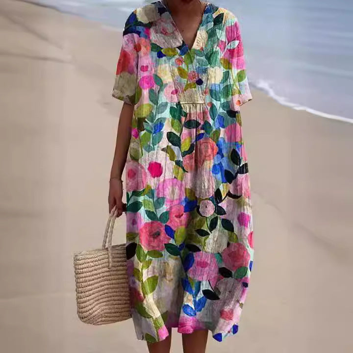 Women's Popular Comfortable Loose Printed Long Dress Dresses