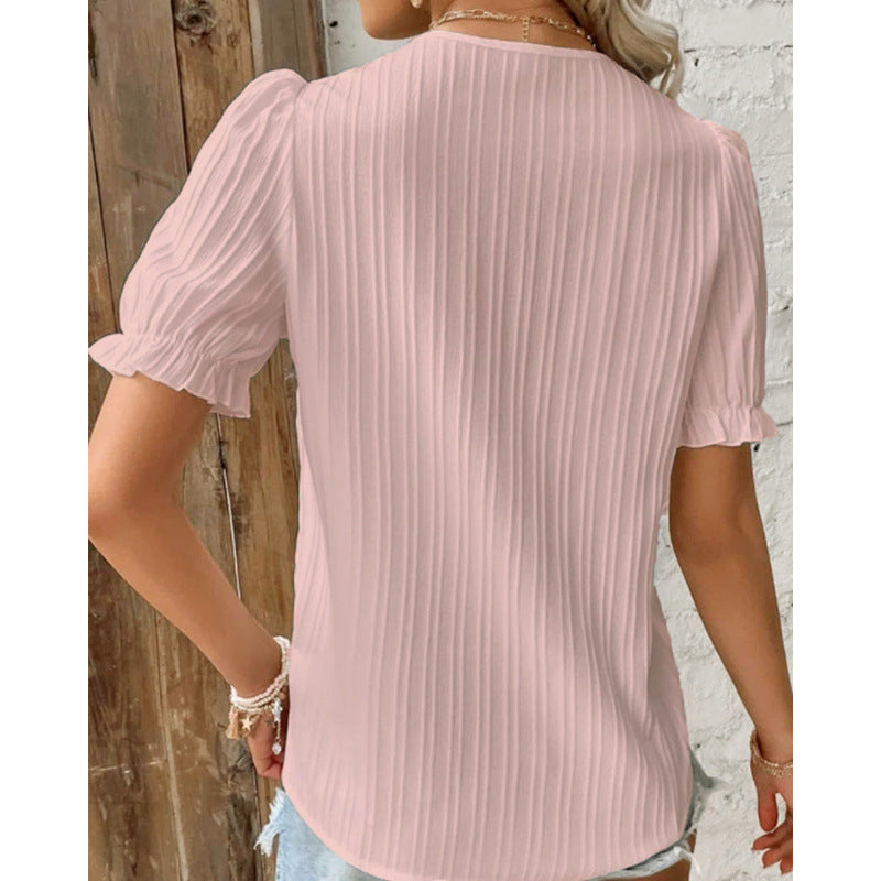 Women's Summer Holiday Fashion Short-sleeved Shirt Blouses