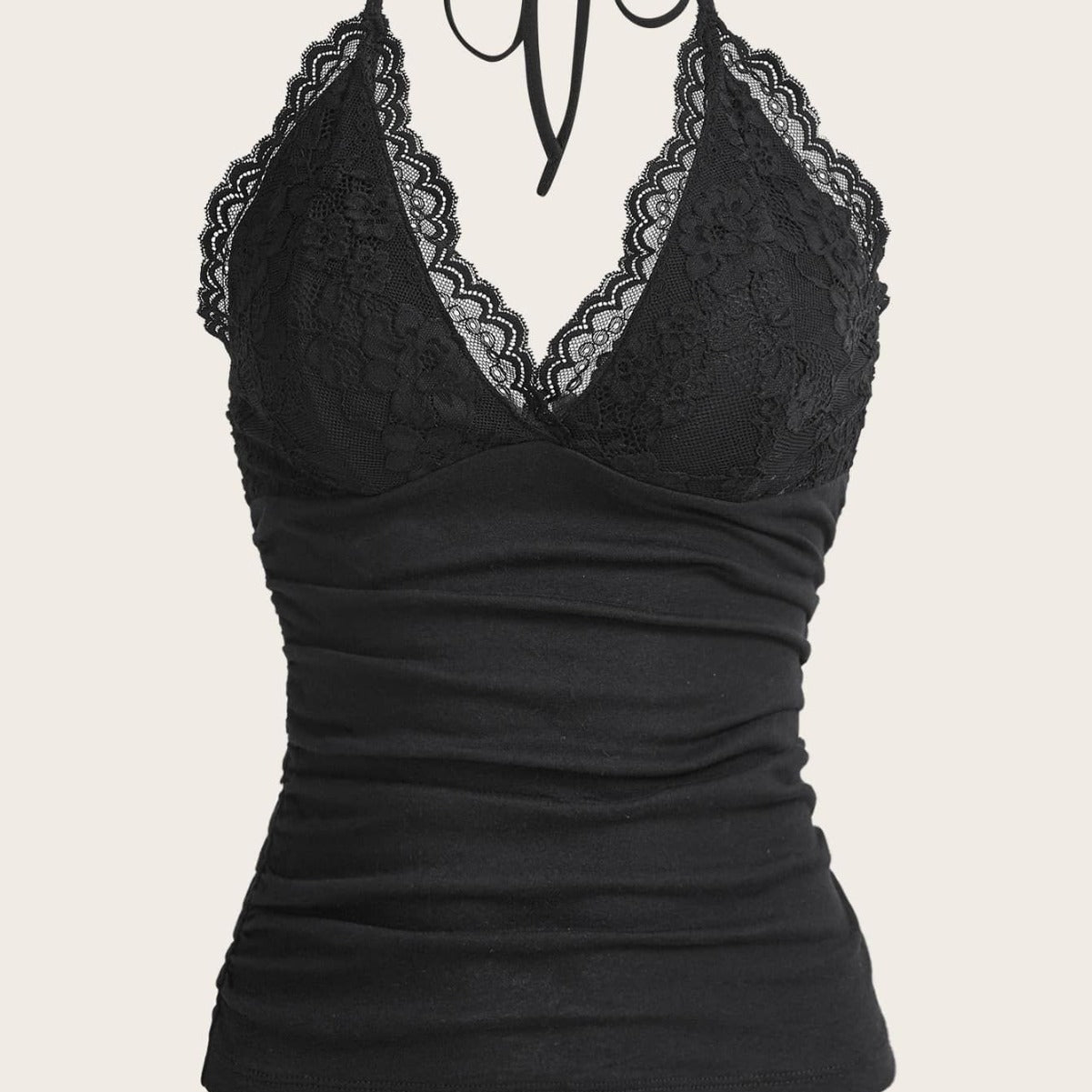 Women's Lace Black Camisole Sexy Backless Blouses