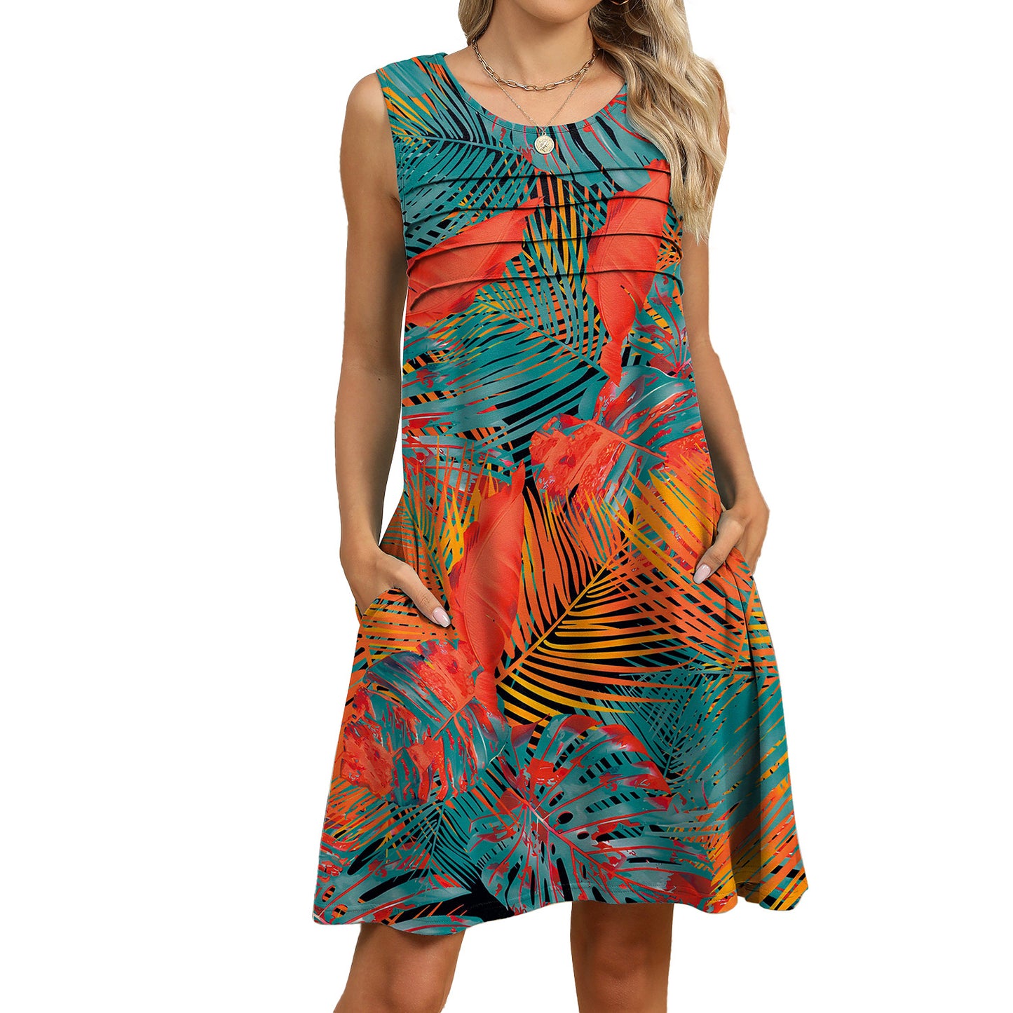 Women's Cool Printed Loose Pockets Dress Dresses