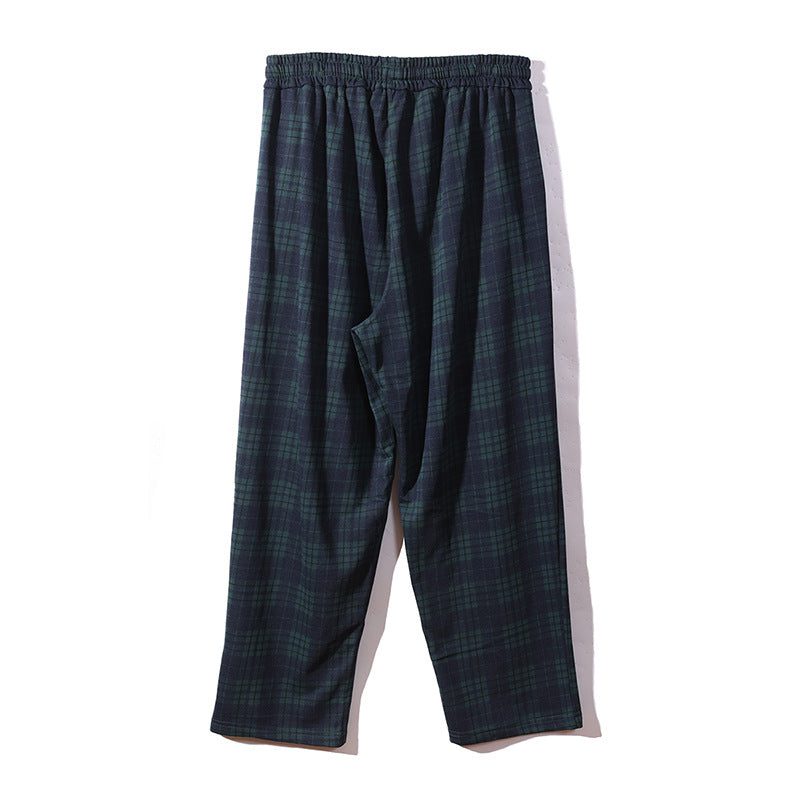 Women's Waist Strap Pairs Plaid National Fashion Pants