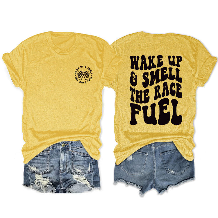 Duplex Printing Round Neck Sleeve Loose Shorts