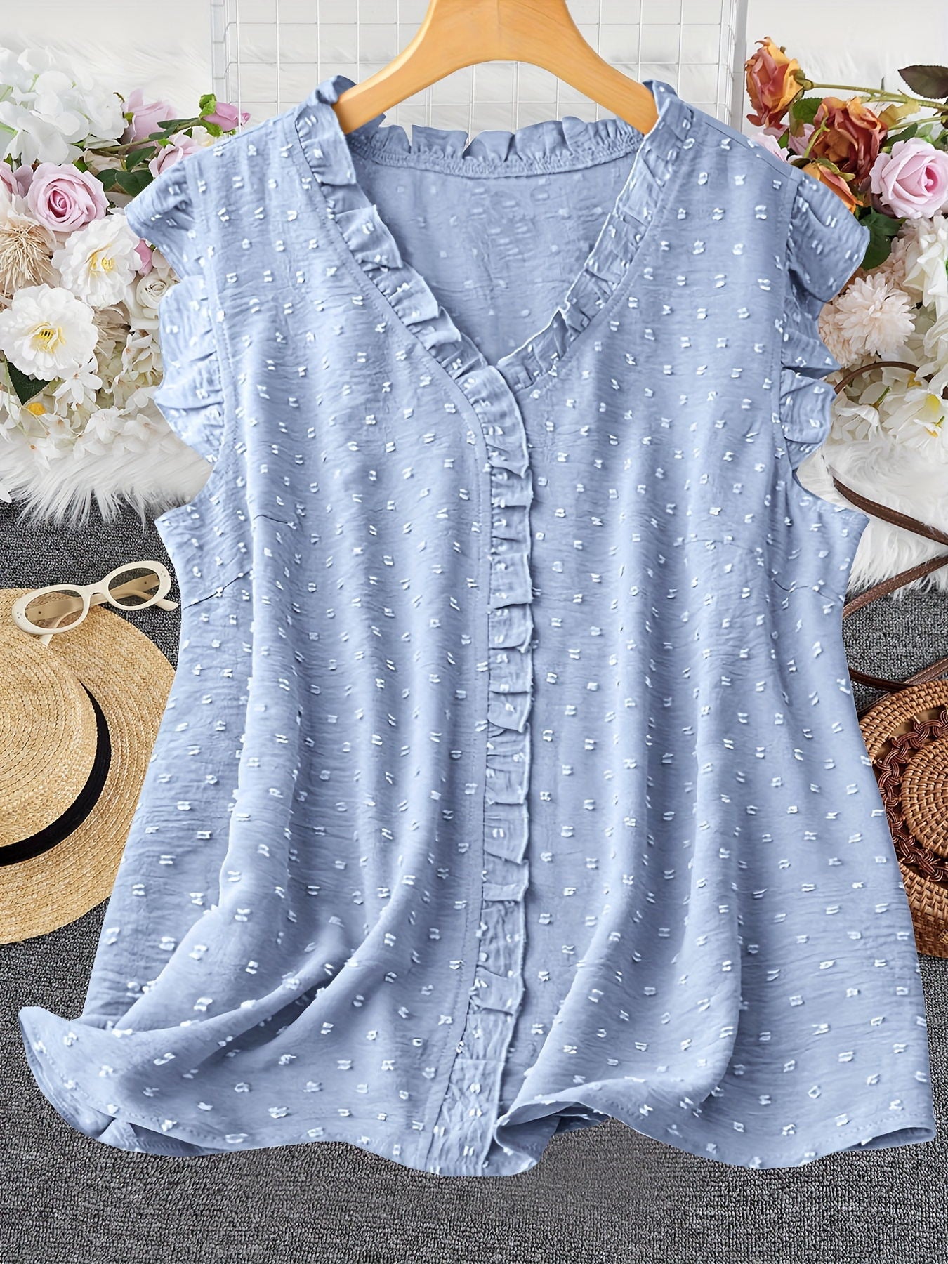 Women's Design Ruffled Loose Casual Sleeve Blouses