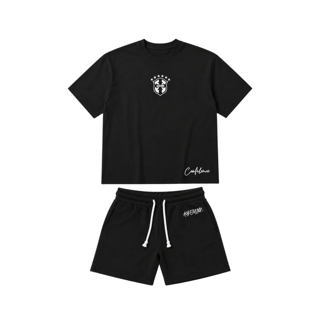 Women's Summer Round Neck Sleeves T-shirt Set Fashion Casual Suit
