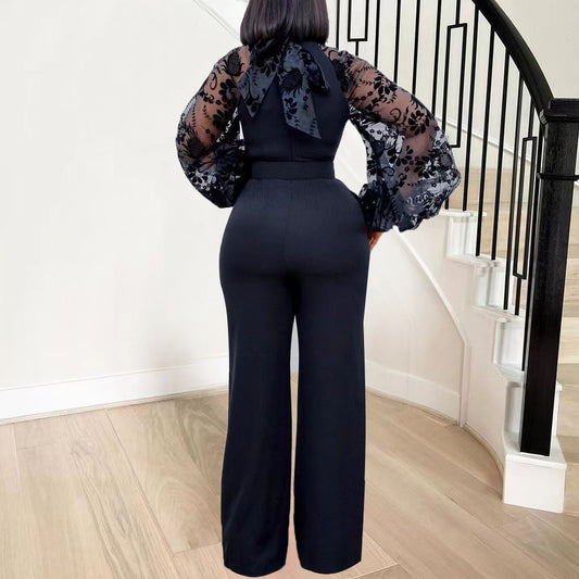 Women's Gauze Lantern Sleeve Slim African Pants