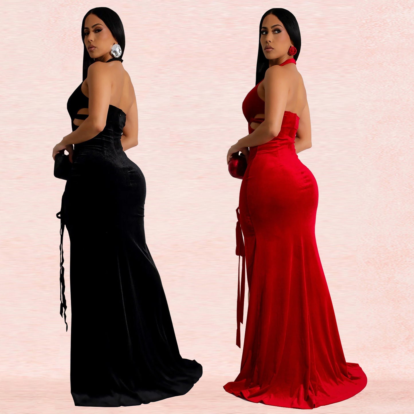 Women's Fashion Wear Bag Arm Sexy Slit Dresses