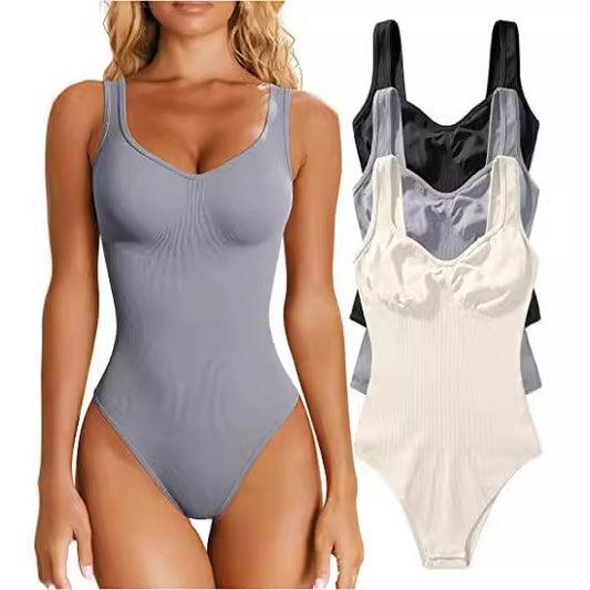 Women's Sexy Sunken Stripe Rib Sleeveless Vests