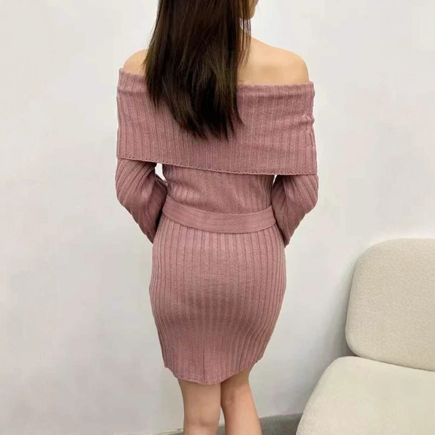 Women's French Knitted Gentle Sweet Long Sleeve Skirts
