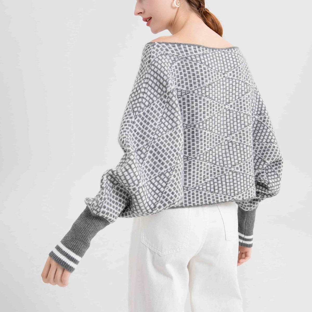 Women's Long Sleeve Plaid Pullover Outerwear Tops