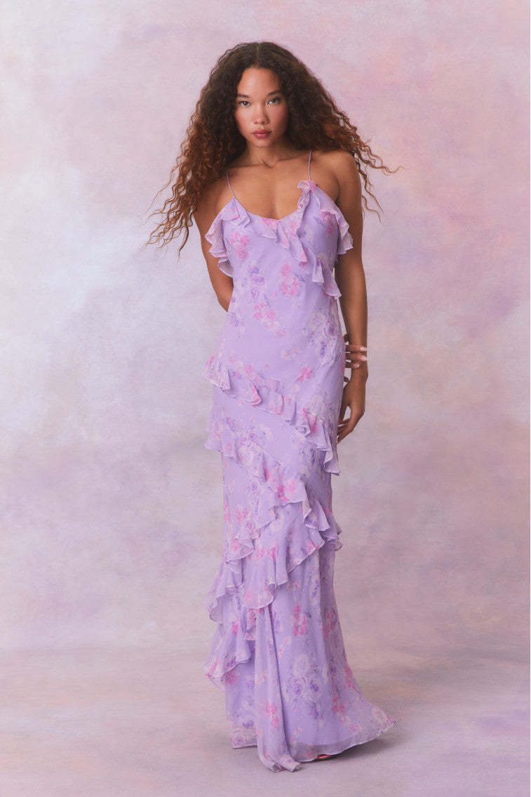 Summer Brace Sleeveless Ruffled Patchwork Long Dress