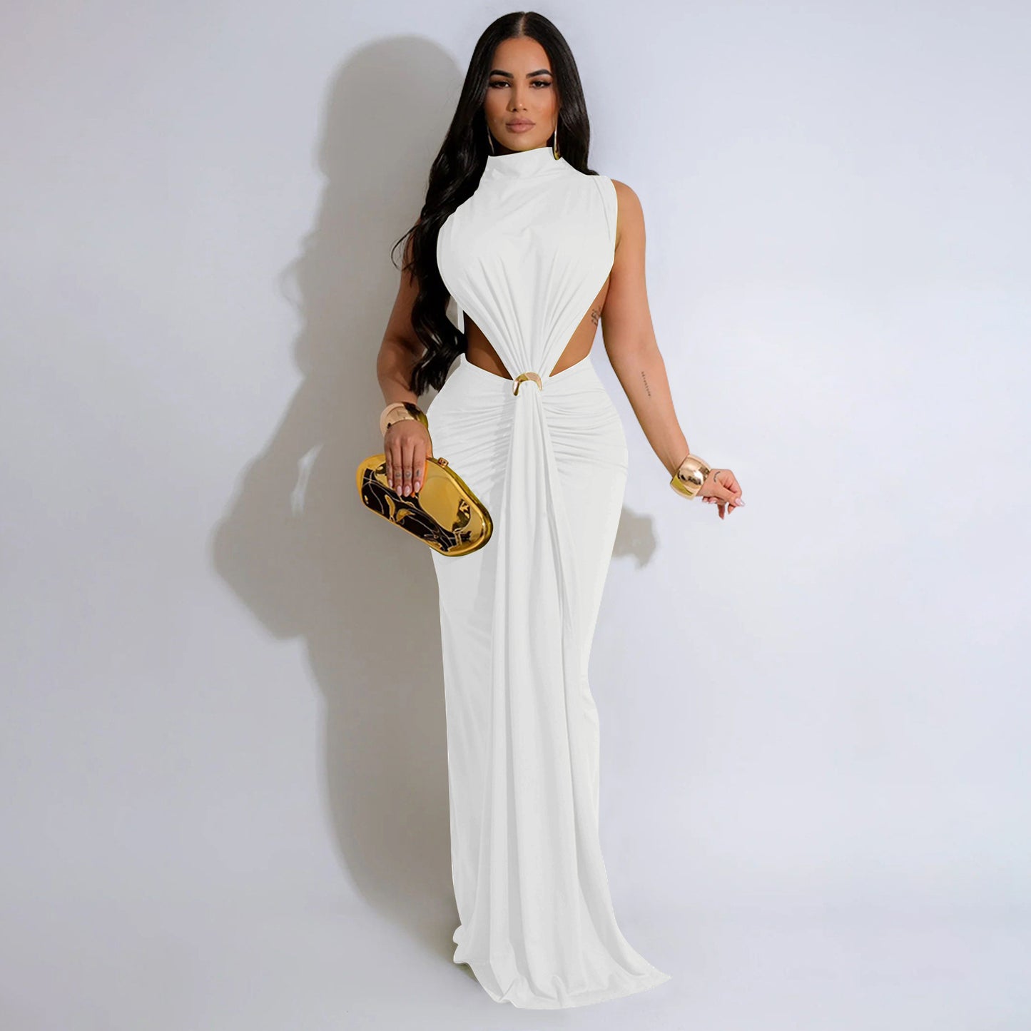 Women's Dress Sexy Slit Sleeveless Fashion Color Dresses