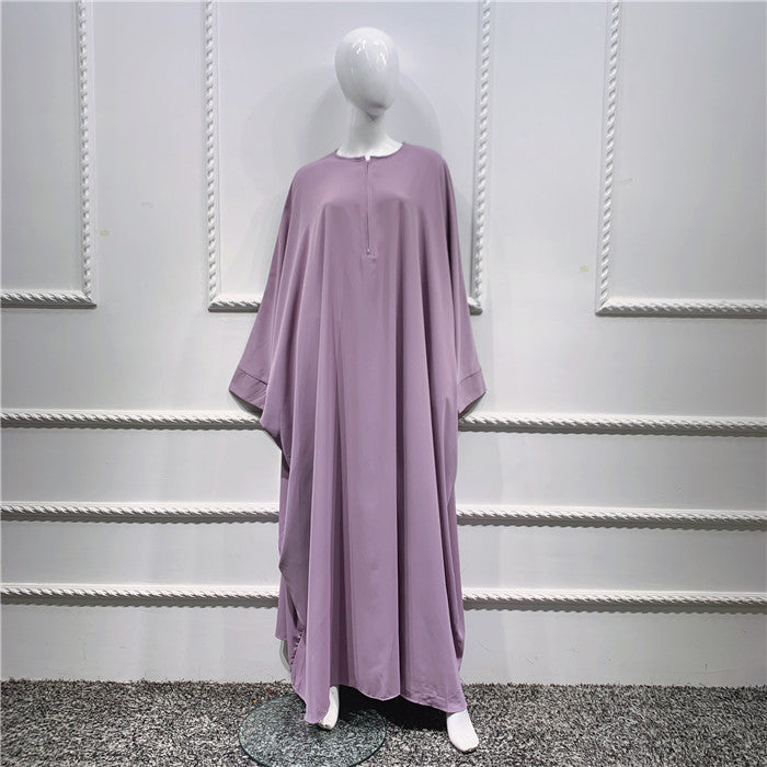 Large Swing Solid Color Batwing Sleeve Dresses