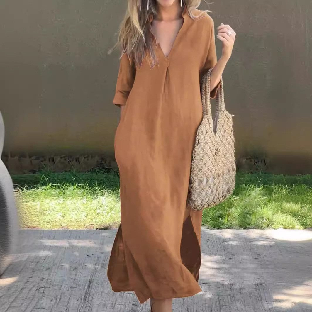 Casual Simple Slits On Both Sides Dress