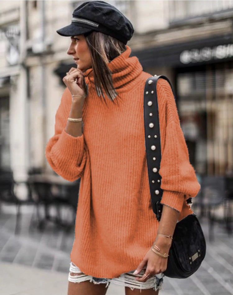 Women's Long Sleeve Solid Color Loose Knit Sweaters