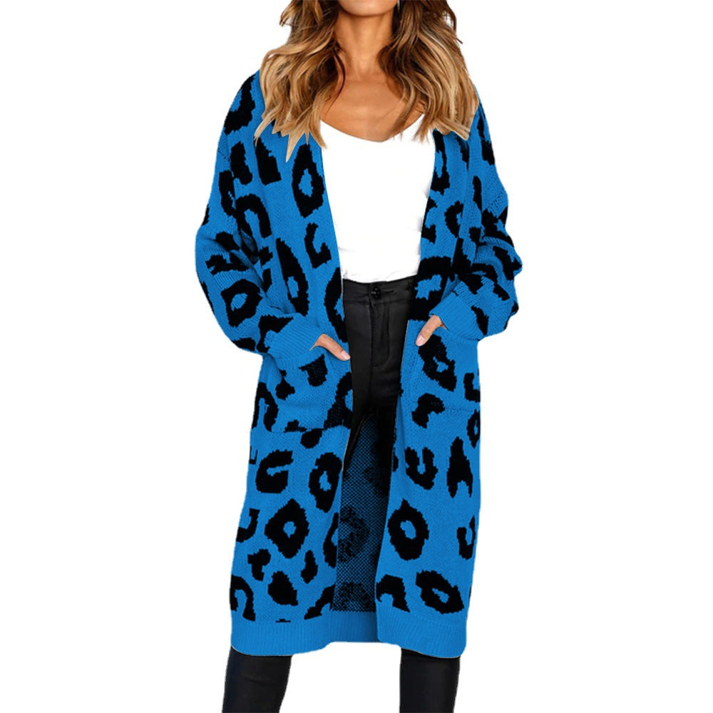 Women's Color Leopard Print Polka Dot Loose Women's Sweater