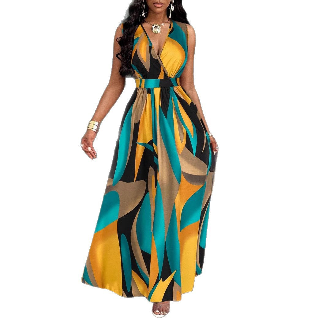 Women's Collar Waist Twist Knitted Slim Fit Flare Dress