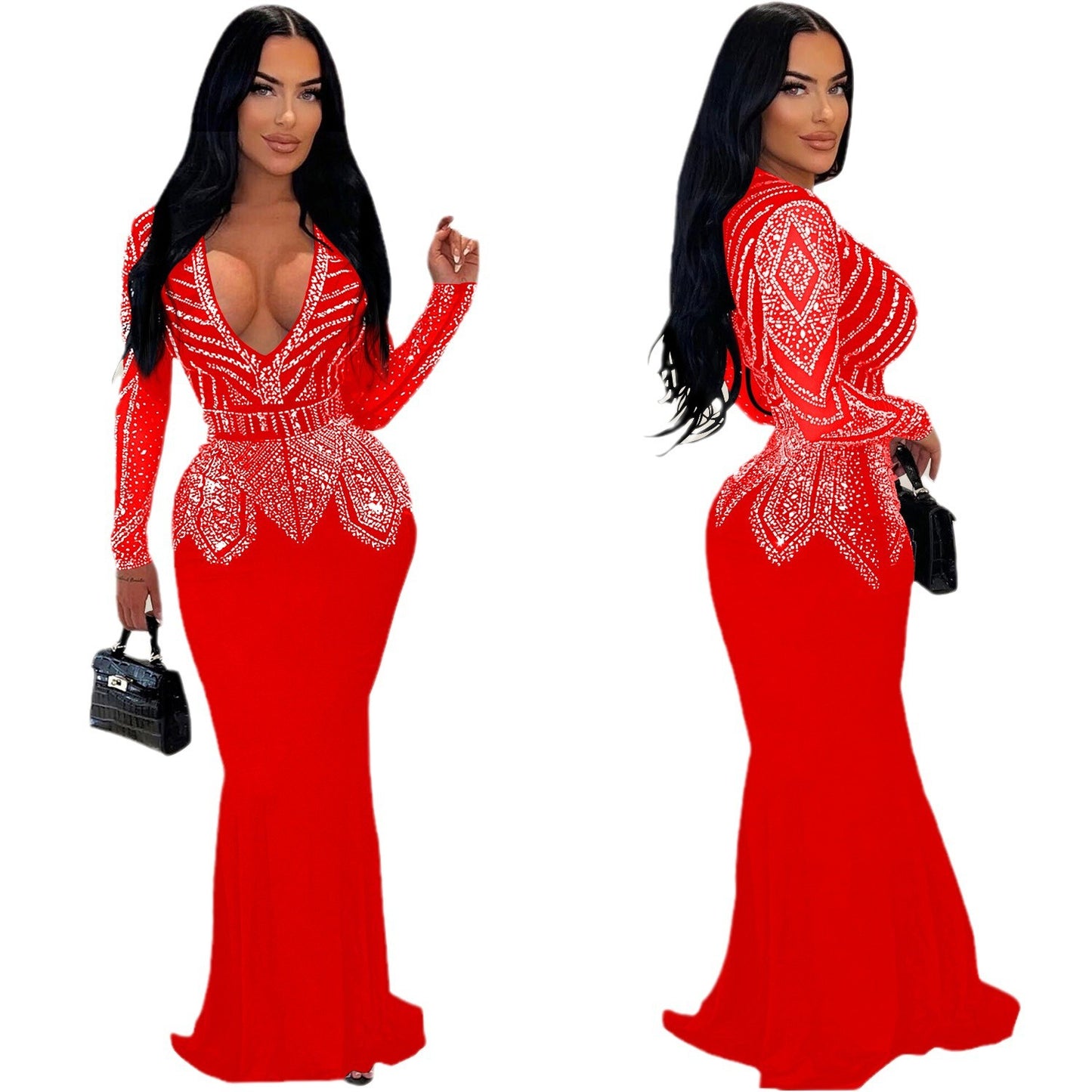Women's Stylish Fashion Wear Rhinestone Dress Dresses