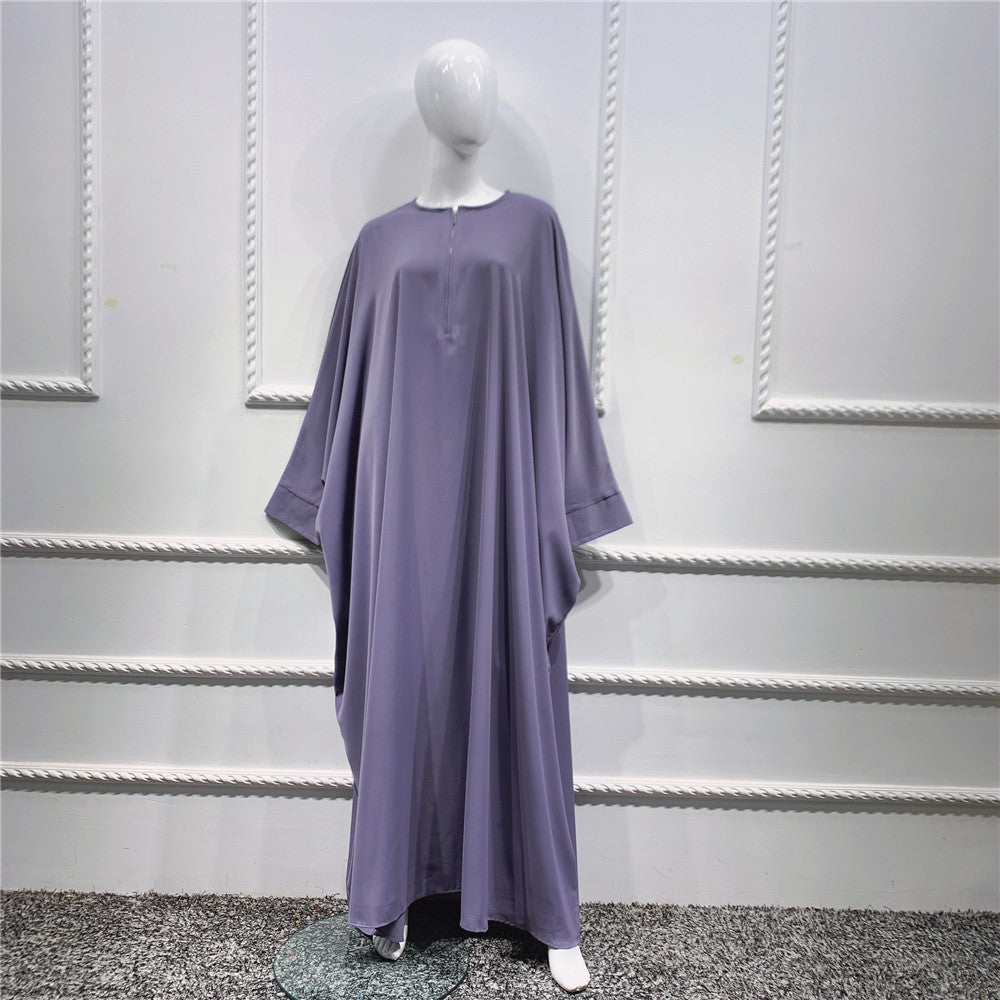 Large Swing Solid Color Batwing Sleeve Dresses