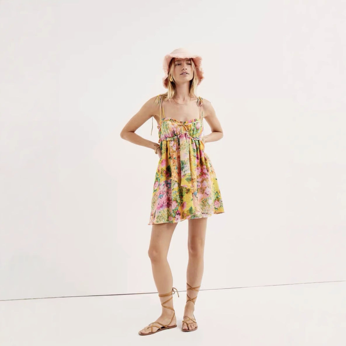 Dress French Minority Wooden Ear Chest Color Matching Dresses