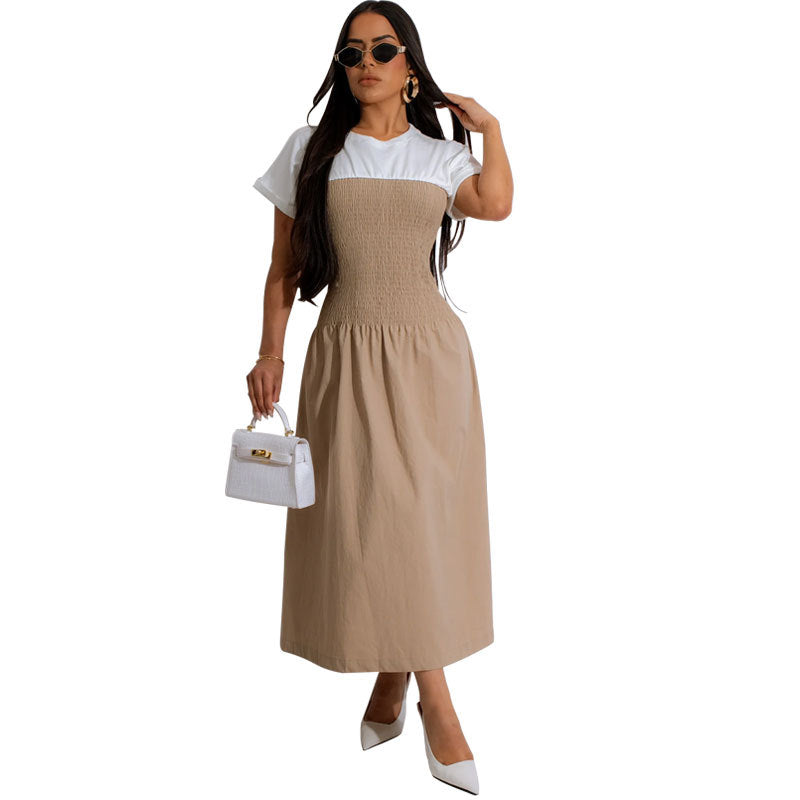 Women's Sleeve Casual Summer Fashion Design Tight Waist Tea Shorts