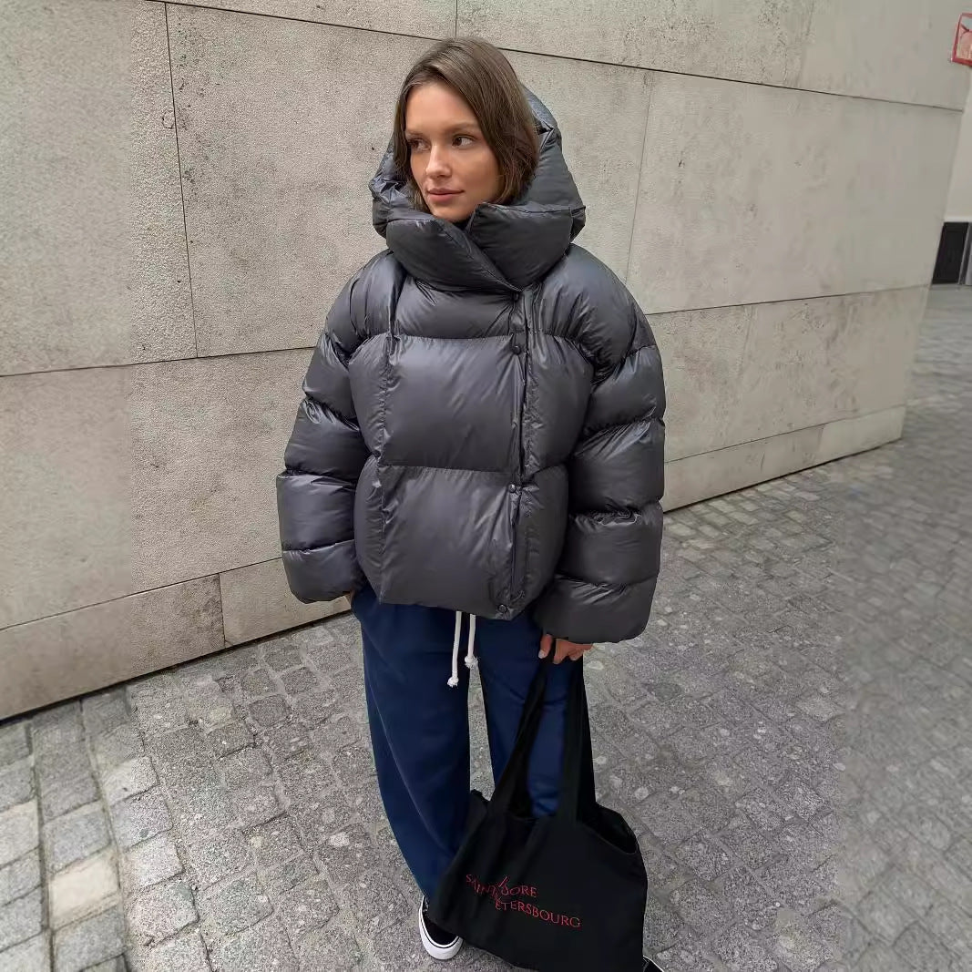 Women's Winter Bread Trendy Personality Street Hood Coats