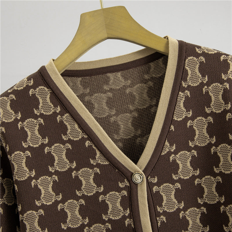 Women's Knitting Fashionable Wide Leg Fashion Two Suits