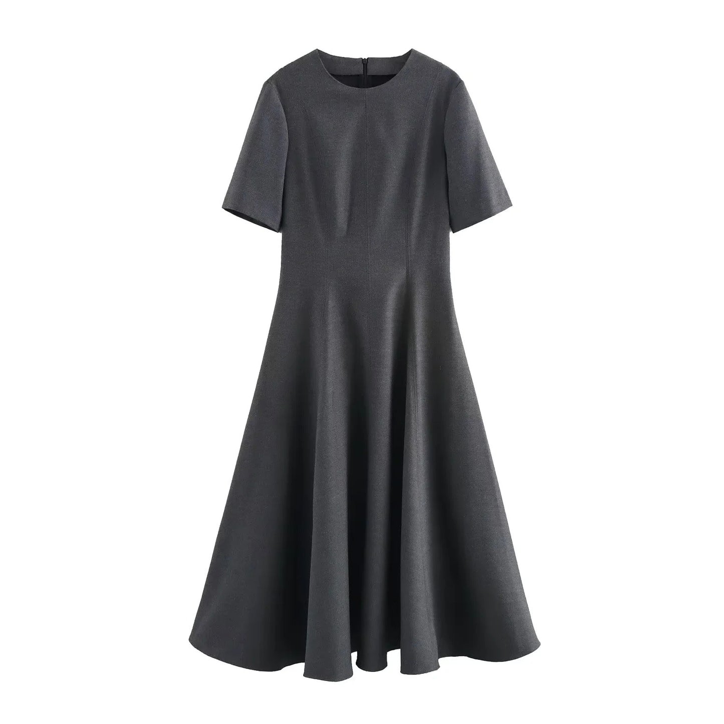 Women's Fashion Wave Wide Swing Sleeve Midi Dresses
