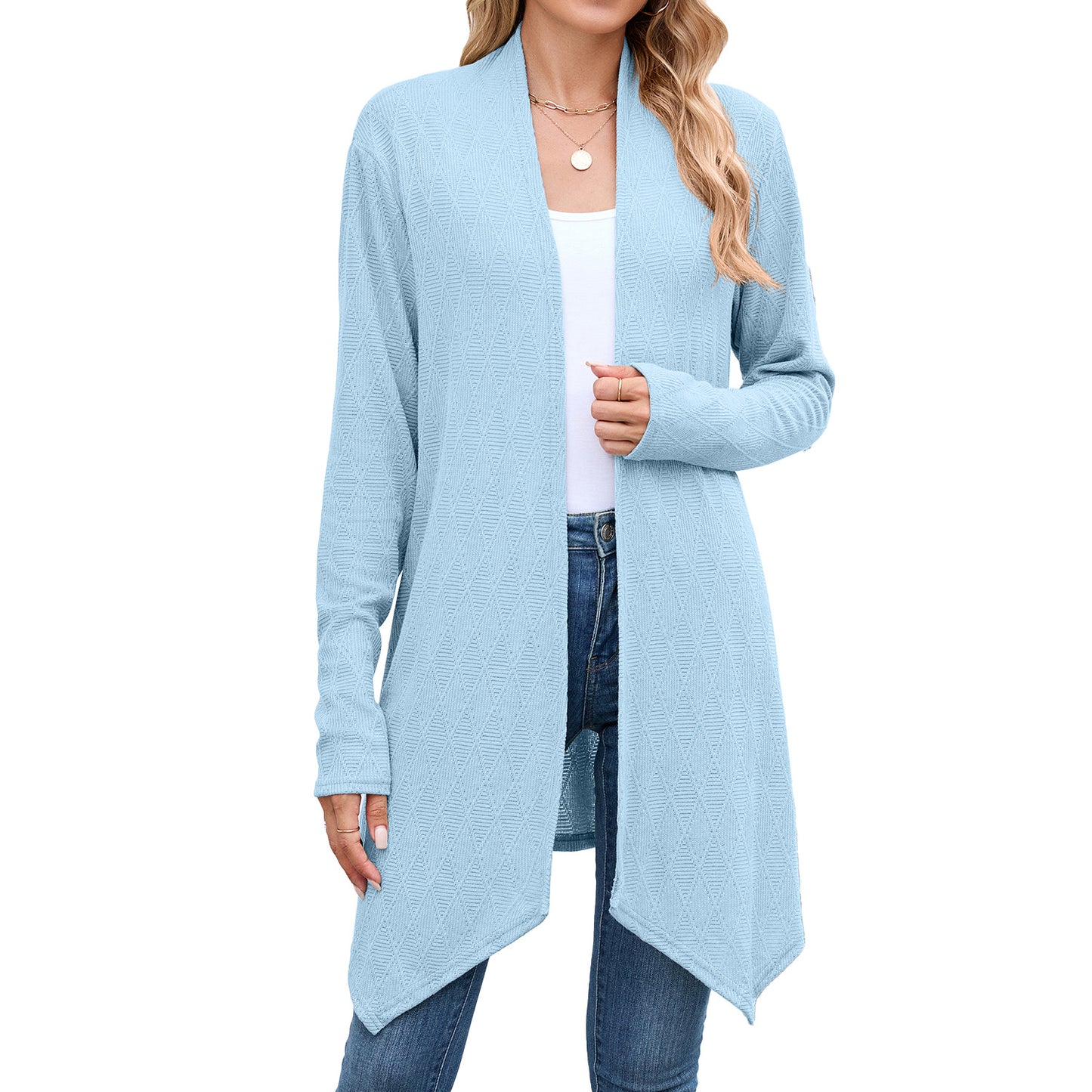 Women's Autumn Solid Color Long-sleeved Knitted Long Women's Sweater