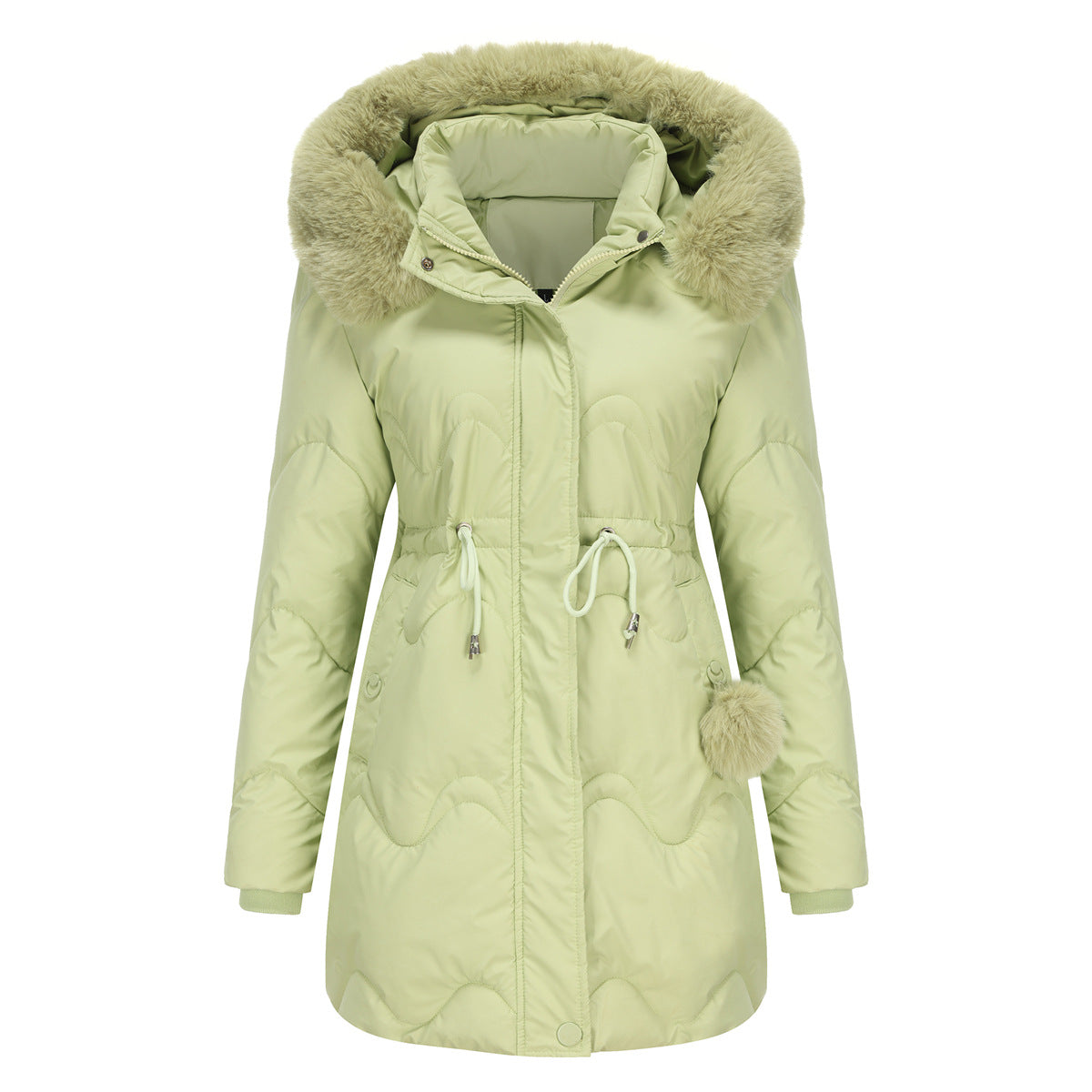 Women's Clothes Detachable Hat Wool Warm Parka Removable Coats