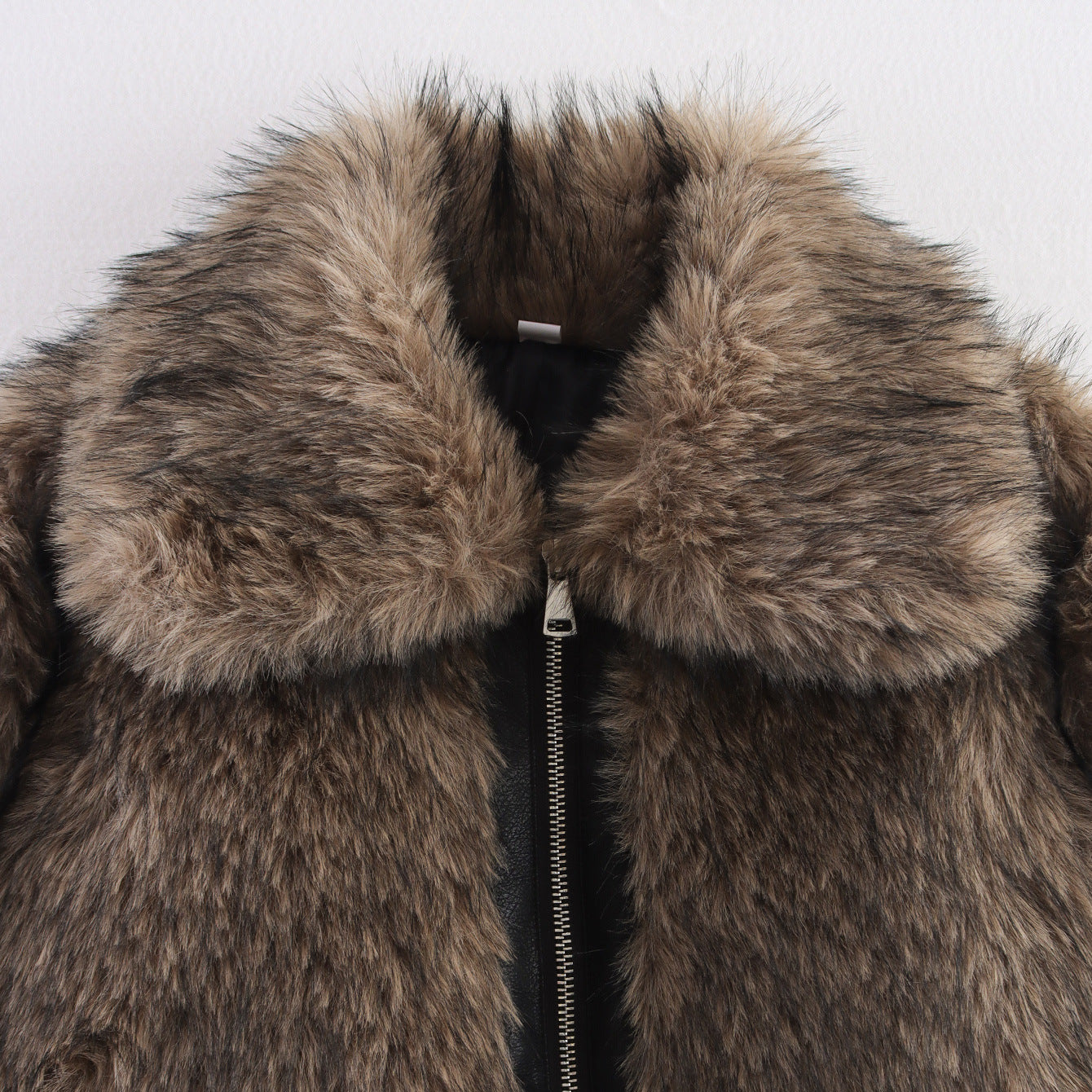 Women's Fashion Casual Contrast Color Fur Coats