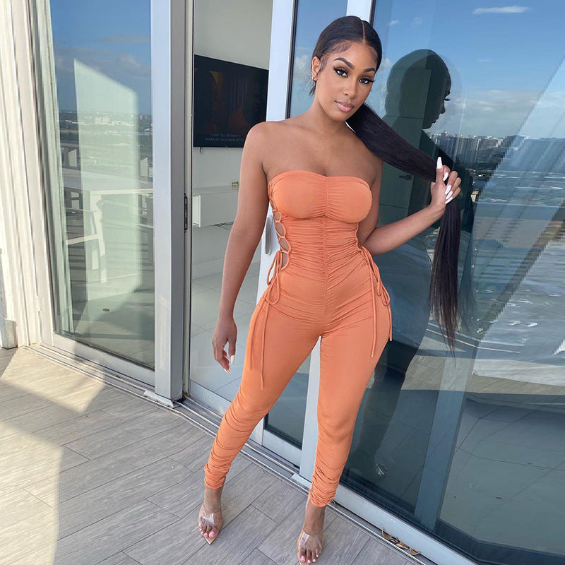 Women's Spring Fashion Casual Pleated Sexy Jumpsuits