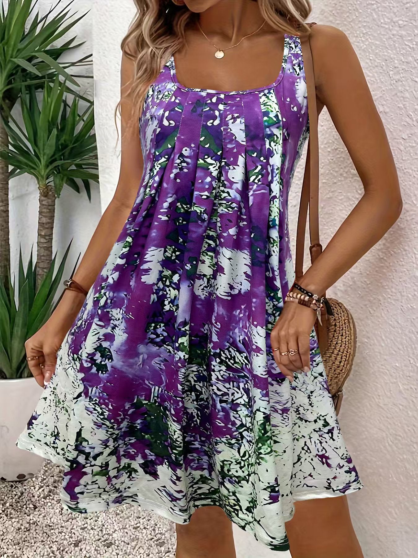 Women's Summer Spaghetti Strap Elegant Vacation Beach Dress