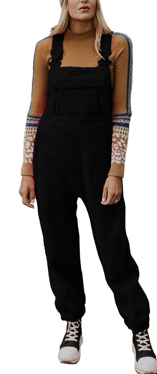 Women's Pocket Solid Color Lamb Wool Adjustable Suits