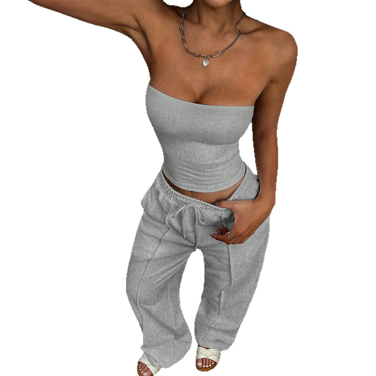 Women's Leisure Vacation Tube Long Summer Fashion Casual Suit