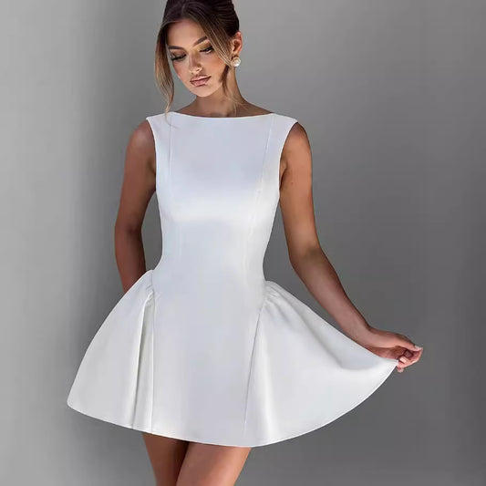 Women's Simple Autumn Sexy Sleeveless Elegant Fashion Dresses