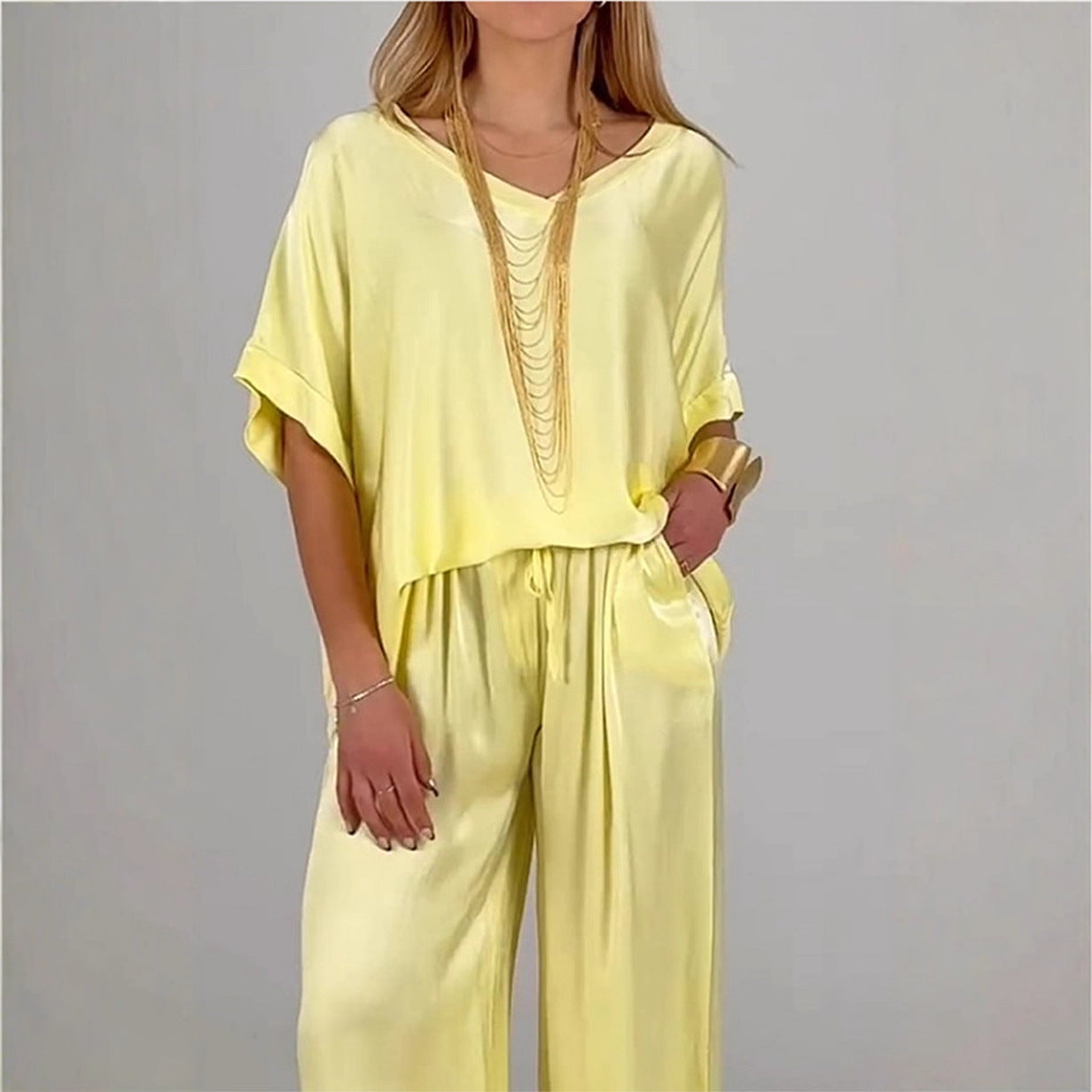 Women's Collar Solid Color Loose For Fashion Casual Suit