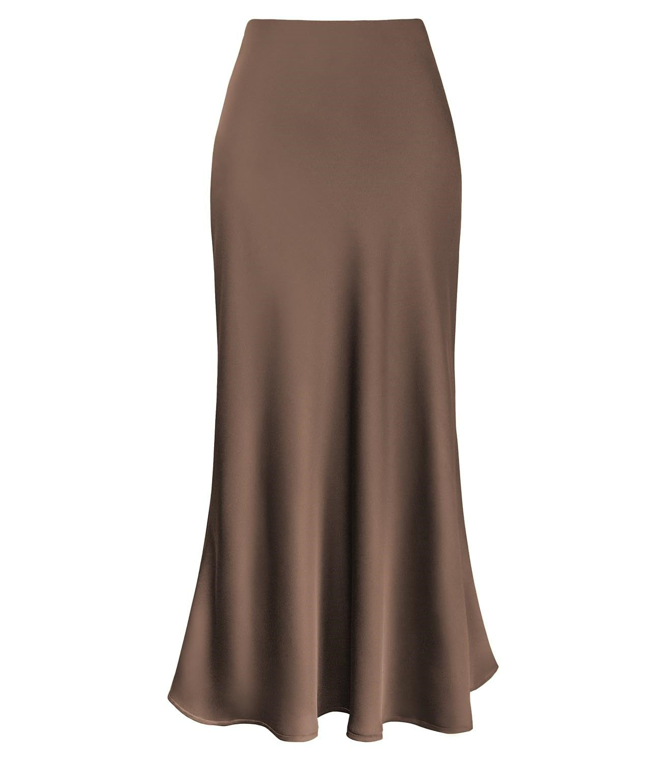 Women's Temperament Silky Texture Forged Surface Acetate Vertical High Skirts