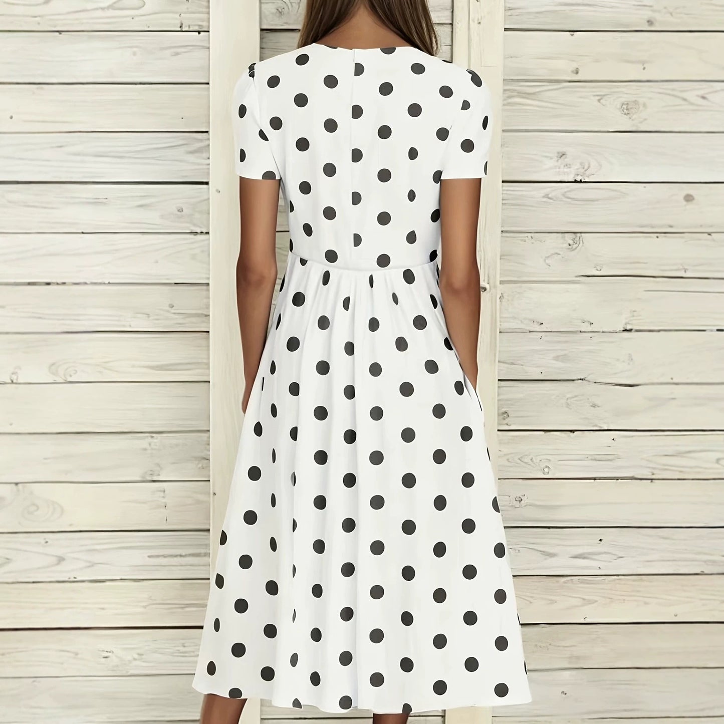 Women's Fashion Casual Round Neck Polka Dot Printed Shorts