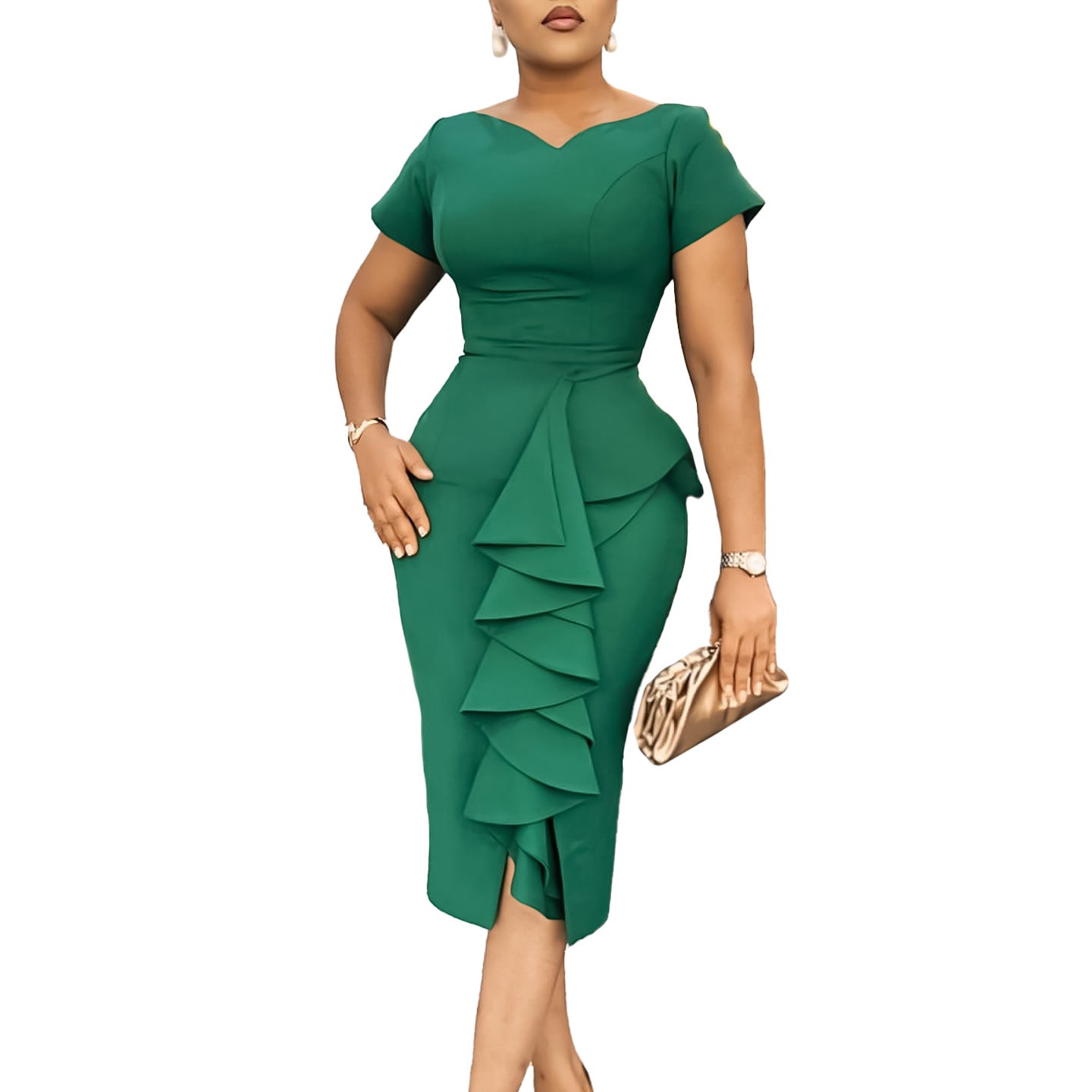 Women's Fashion Elegant Flounced Ol African Dress