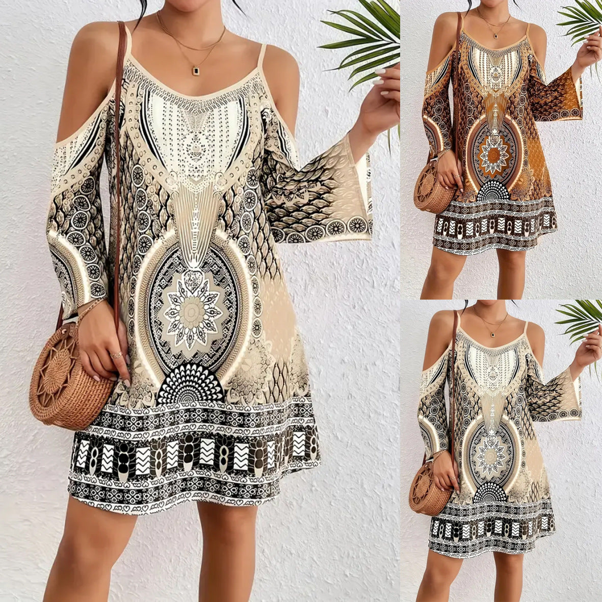 Summer Vacation Retro Half Sleeve Floral Dress