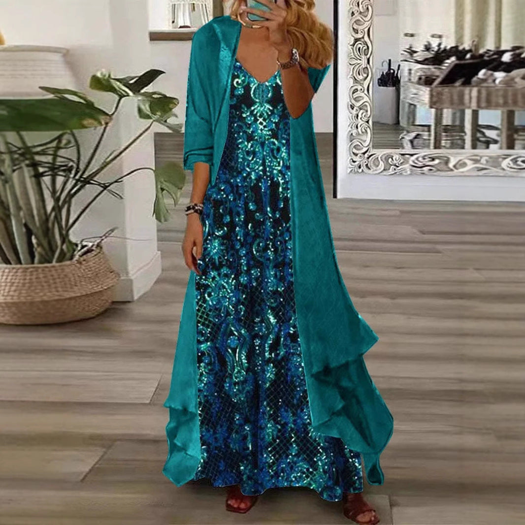 Women's Dress Set Strap Inner Matching Mesh Suits