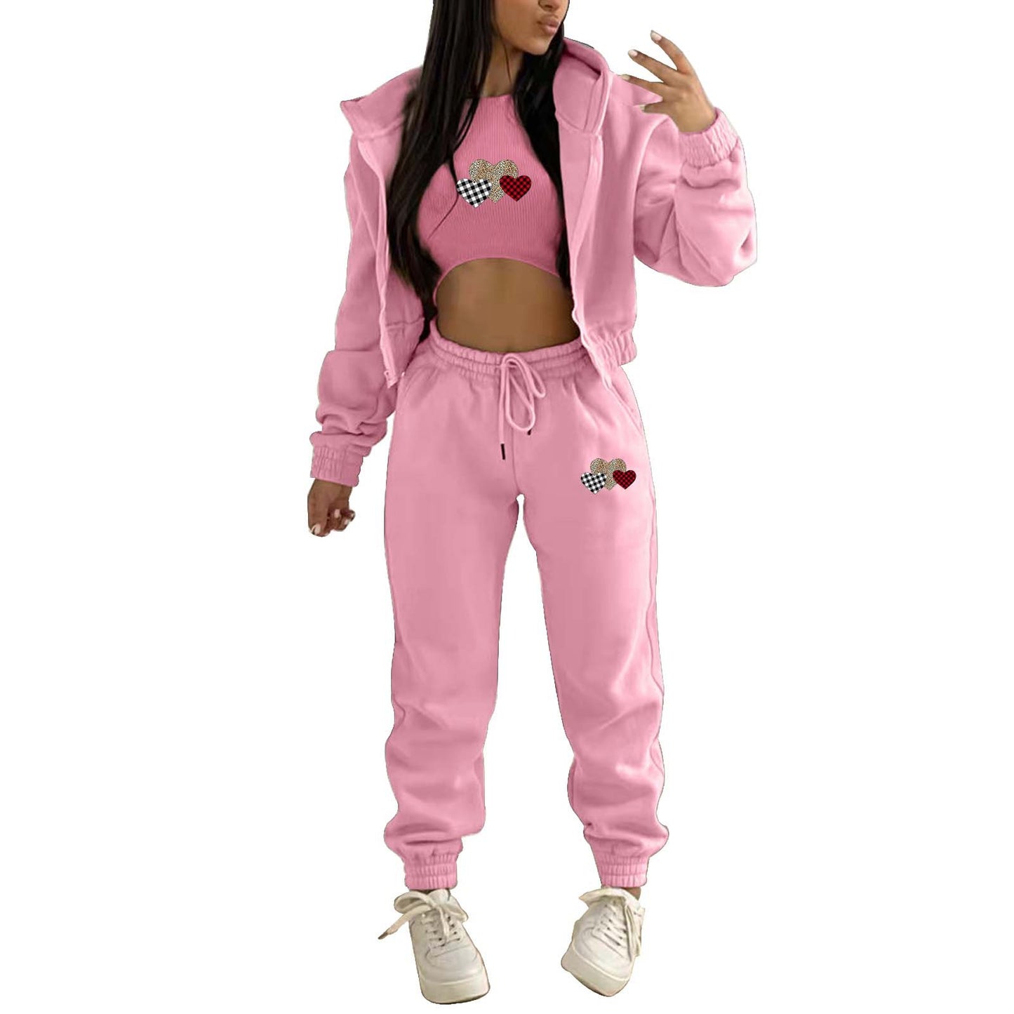 Women's Hoody Letter Printed Hooded Sports Casual Suits