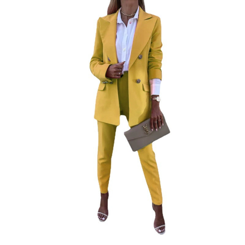 Women's Solid Color Temperament Two-piece Set Fashion Suits