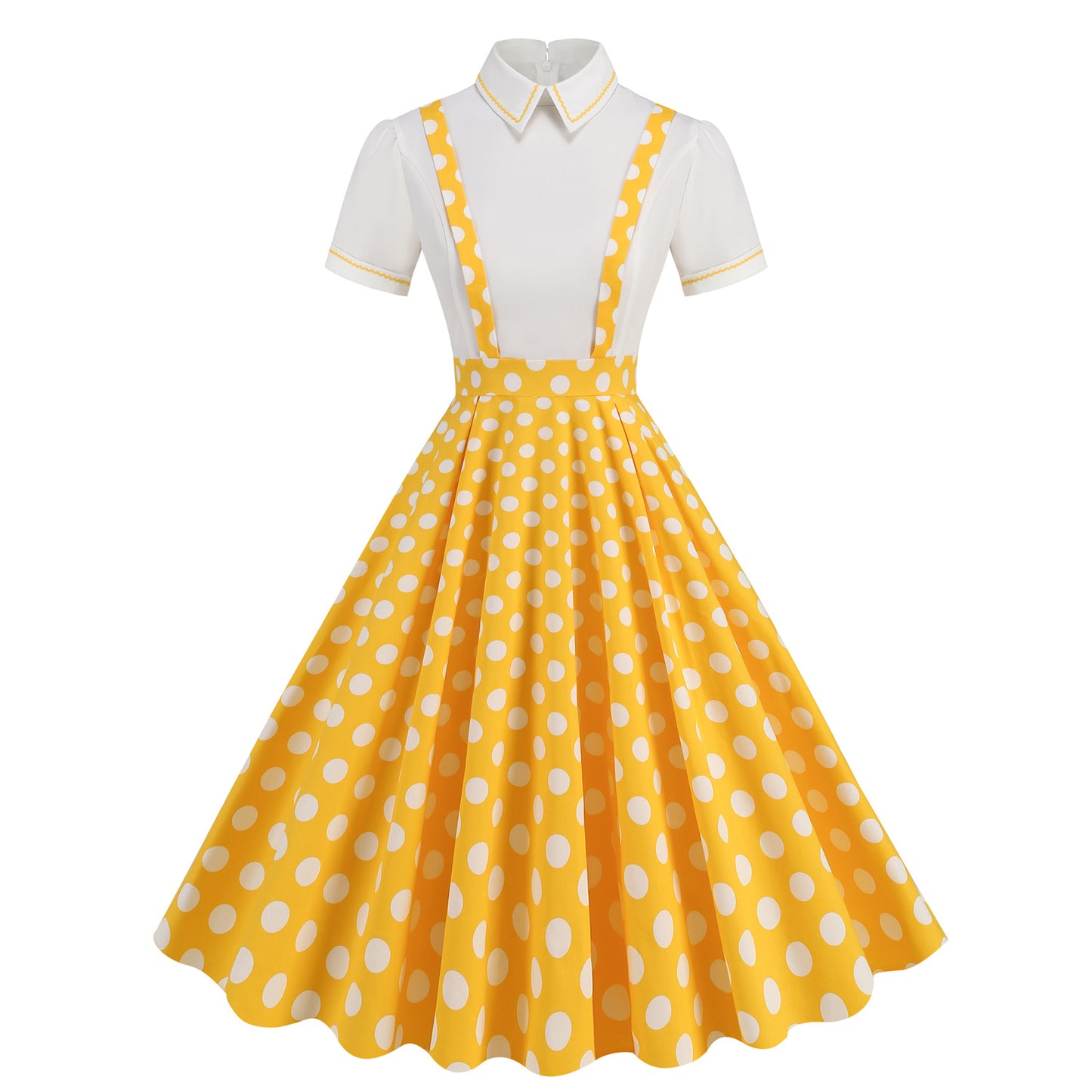 Women's Elegant College Polka Dot Graphy Large Swing Dress Dresses
