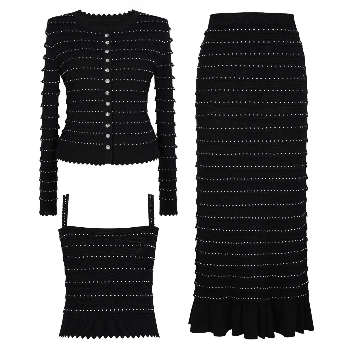Hot Drilling High Quality Knitted Tup Suits