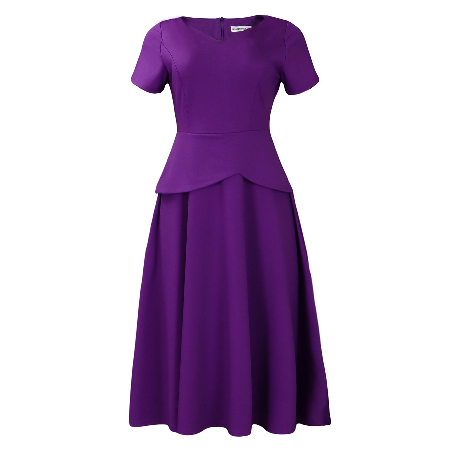 Solid Color Sleeve A- Line Large Dresses