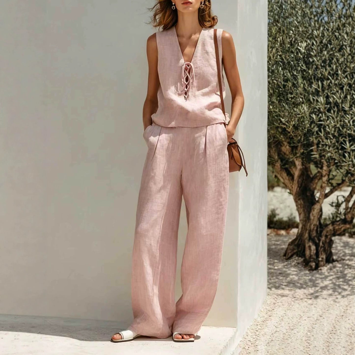 Beautiful Comfortable Classic Women's Minimalist Sleeveless Fashion Casual Suit